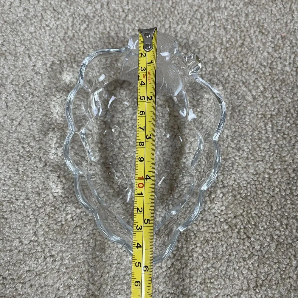 VTG Clear Glass Anchor Hocking Oblong Relish Dish & Grape Dessert Dish Set Of 2